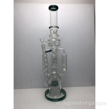 Grote glazen bongs met meerdere recyclers en percolators